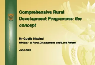 Comprehensive Rural Development Programme:  the concept