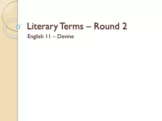 Literary Terms – Round 2