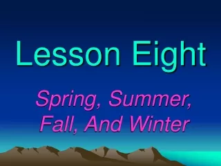Less Lesson Eight