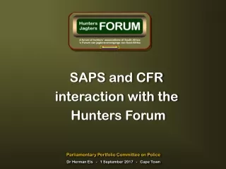 Parliamentary Portfolio Committee on Police Dr Herman Els   -   1 September 2017   -   Cape Town