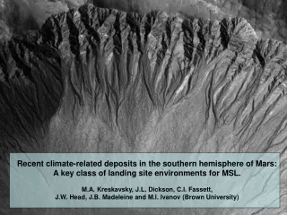 Recent climate-related deposits in the southern hemisphere of Mars: