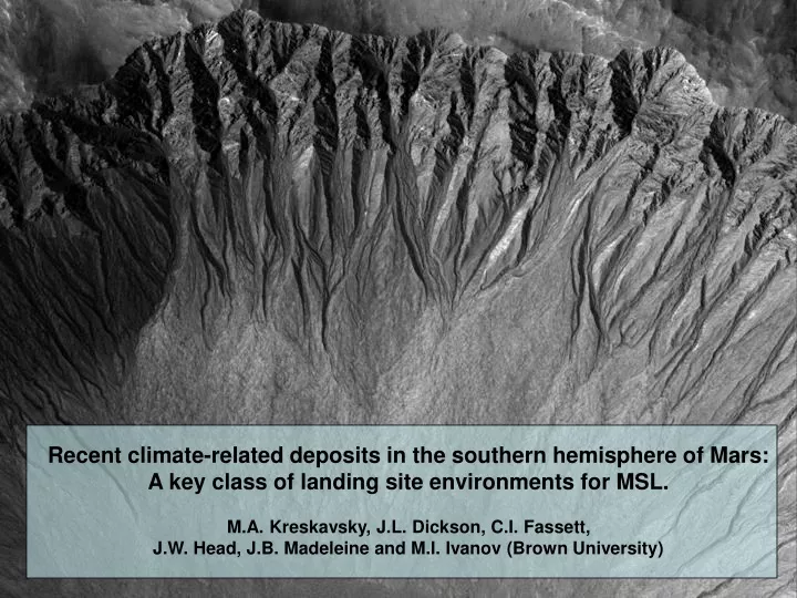recent climate related deposits in the southern