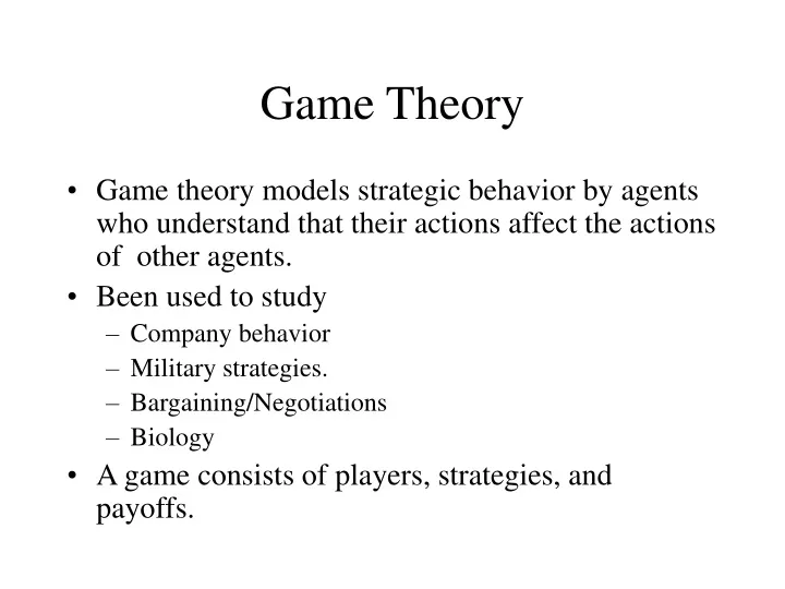 game theory