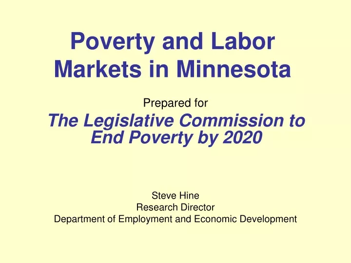 poverty and labor markets in minnesota