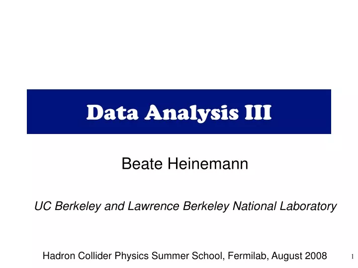 data analysis iii