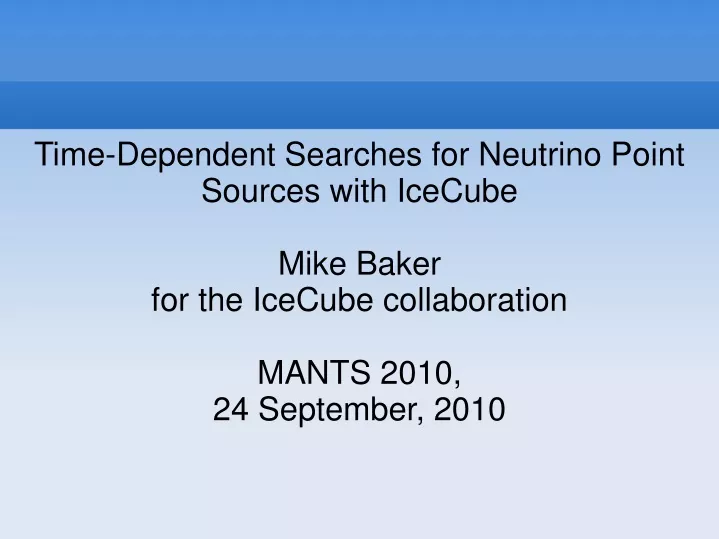 time dependent searches for neutrino point