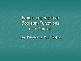 Noise-Insensitive  Boolean-Functions  are Juntas