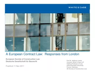 A European Contract Law:  Responses from London