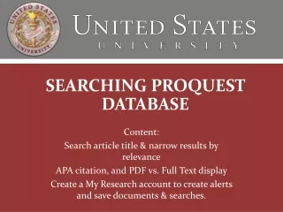 SEARCHING PROQUEST DATABASE
