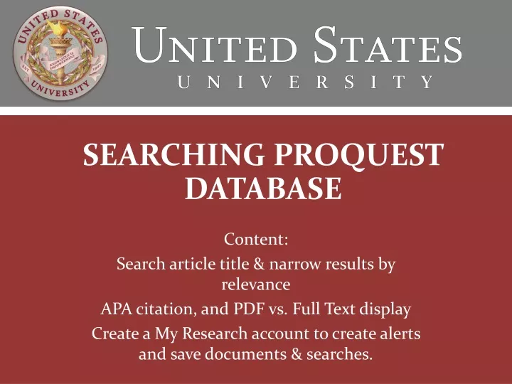 searching proquest database