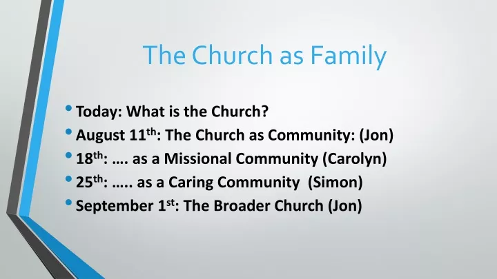 the church as family