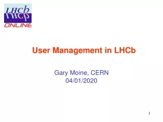User Management in LHCb
