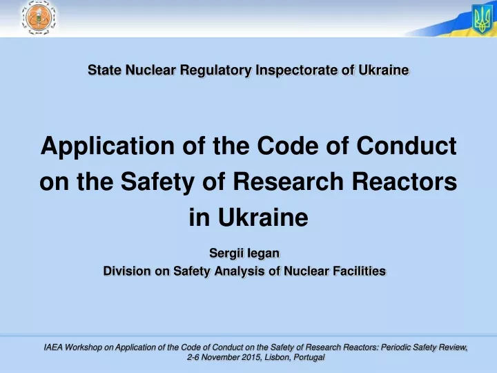 sergii iegan division on safety analysis of nuclear facilities