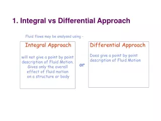 1.  Integral vs Differential Approach