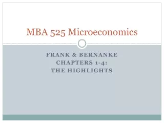 MBA 525 Microeconomics