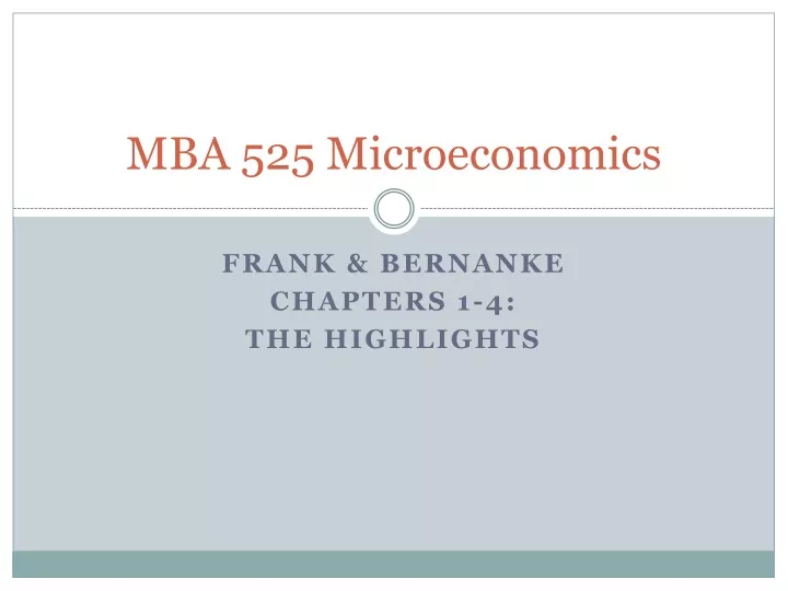 mba 525 microeconomics