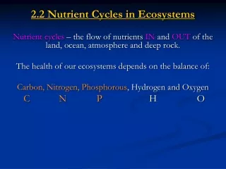 2.2 Nutrient Cycles in Ecosystems