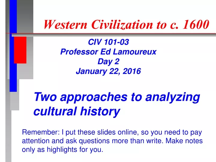 western civilization to c 1600