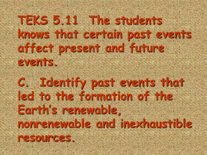 teks 5 11 the students knows that certain past
