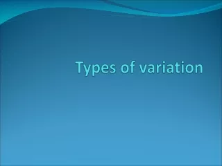 Types of variation