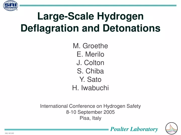 large scale hydrogen deflagration and detonations
