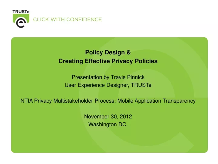 policy design creating effective privacy policies