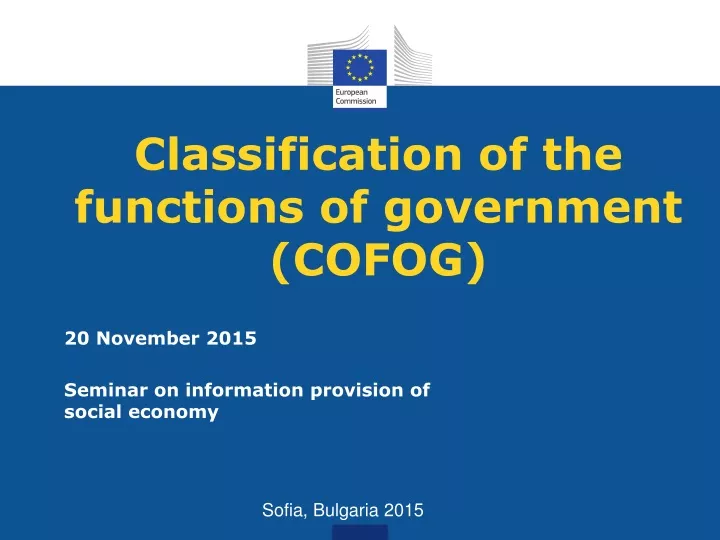 classification of the functions of government cofog