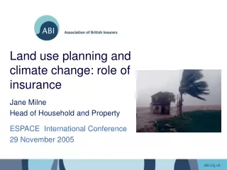 Land use planning and climate change: role of insurance