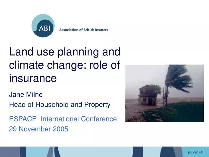 land use planning and climate change role of insurance