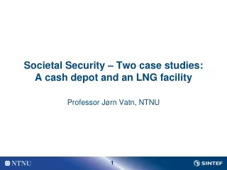 Societal Security – Two case studies: A cash depot and an LNG facility