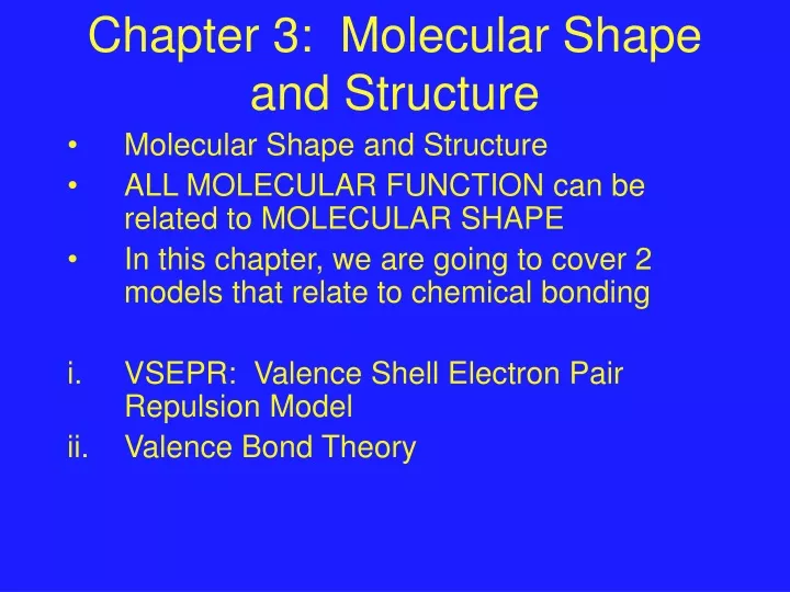 chapter 3 molecular shape and structure
