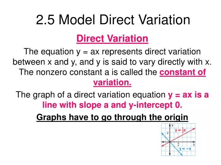 2 5 model direct variation
