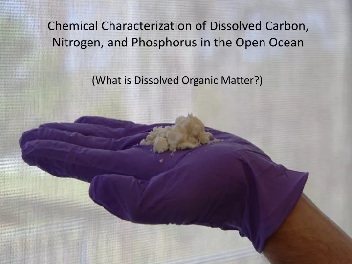 chemical characterization of dissolved carbon