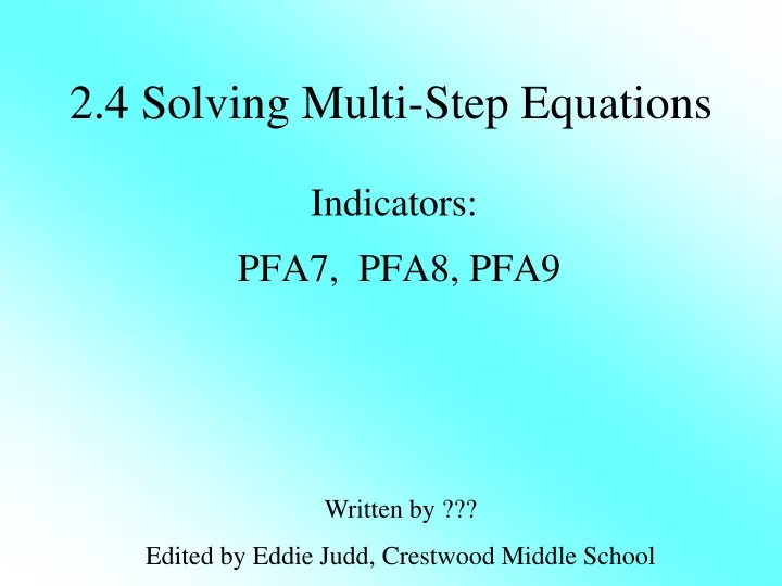 2 4 solving multi step equations