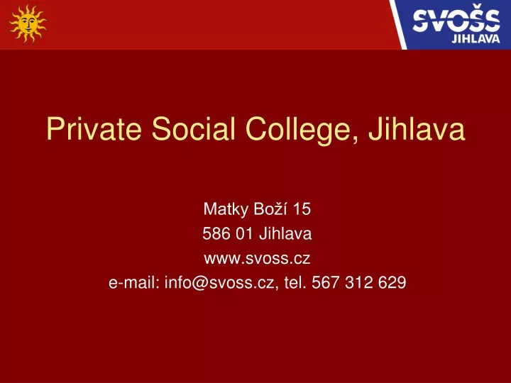 private social college jihlava