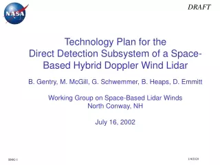 Direct Detection Wind Lidar  Key Technologies