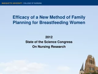 Efficacy of a New Method of Family Planning for Breastfeeding Women