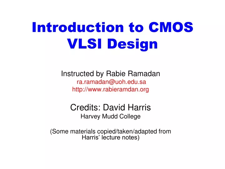 introduction to cmos vlsi design