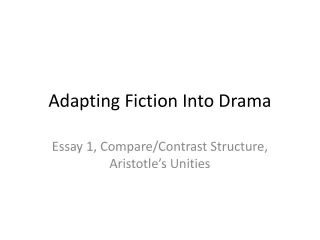 Adapting Fiction Into Drama