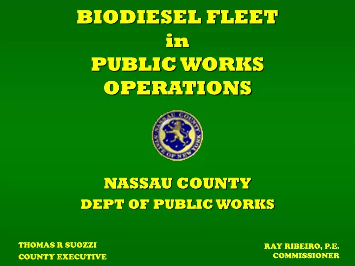 biodiesel fleet in public works operations