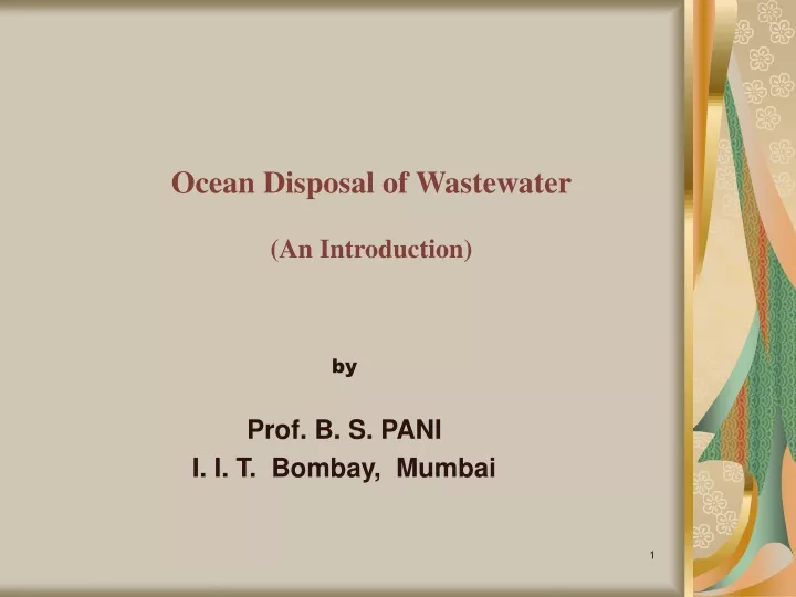 ocean disposal of wastewater an introduction