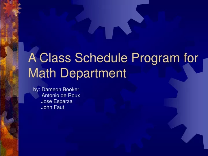 a class schedule program for math department