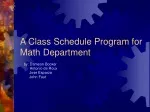 A Class Schedule Program for Math Department - slide 1