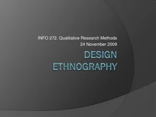 Design  Ethnography