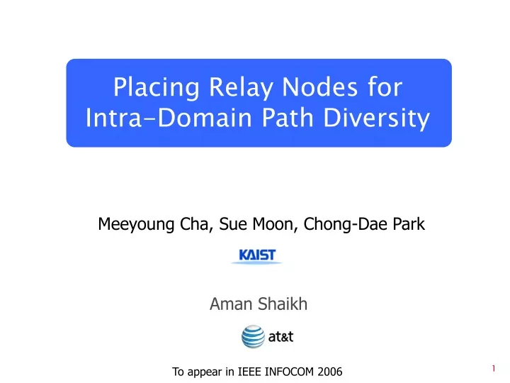 placing relay nodes for intra domain path