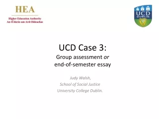 UCD Case 3:  Group assessment  or end-of-semester essay