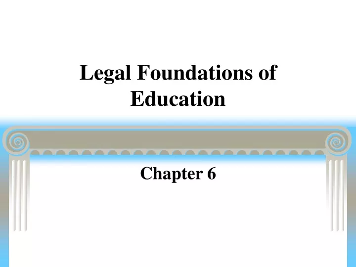 legal foundations of education