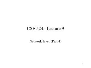 CSE 524:  Lecture 9