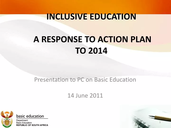 inclusive education a response to action plan to 2014