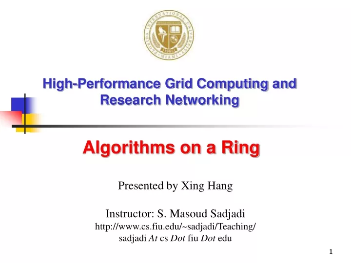high performance grid computing and research